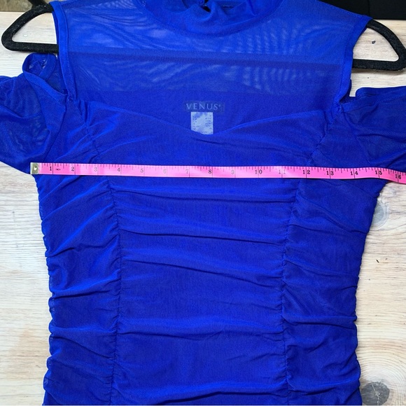 Mesh Cold Shoulder Bodycon Dress - Picture 15 of 16